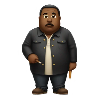 Fat man smoking black & mild sticker