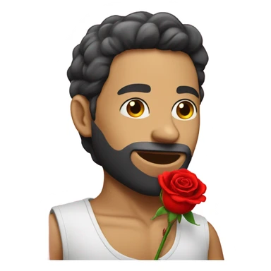 Man with a red thong and a red rose in vis mouth sticker