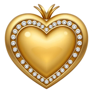 golden heart with diamonds sticker