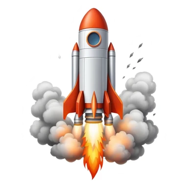 rocket blasting off into space sticker
