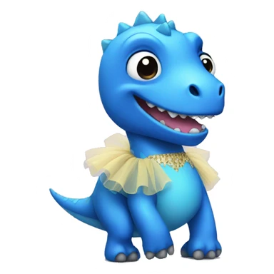 Blue Dinosaur wearing a tutu sticker