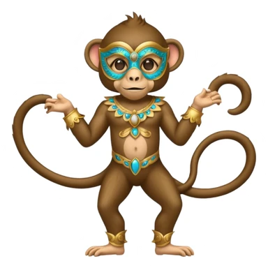 full body of monkey wearing masquerade sticker