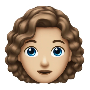 Brown hair. Blue eyes. Wavy hair. Barista sticker