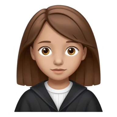 Une fille qui s’appelle Angèle aux cheveux marrons de neuf ans, qui adore les Capi, barra et aux yeux gris sticker