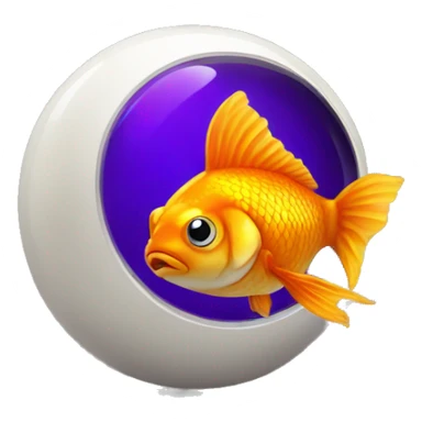 gold fish in an magic eight ball sticker