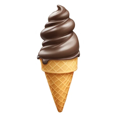 Chocolate vanilla swirl ice cream cone sticker
