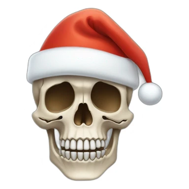 Skeleton head with Christmas hat sticker