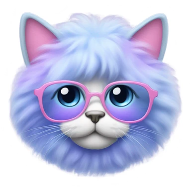Cotton candy colored cat sticker