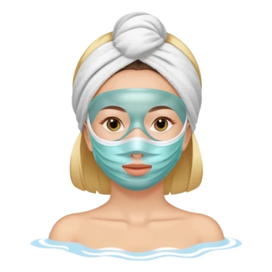 Lady with face mask spa beauty full face relaxing sticker