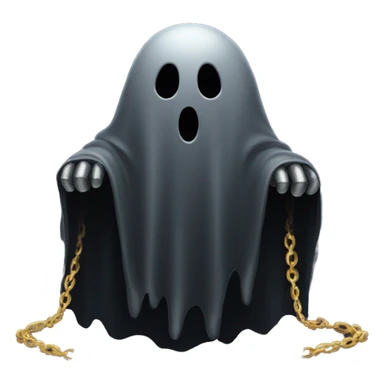 black ghost with gold chain sticker