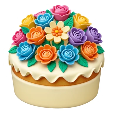 cake in the shape of a bouquet of flowers sticker