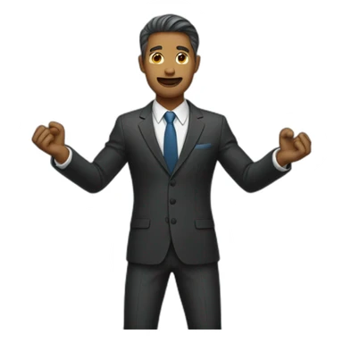 man in suit holding out his arms sticker