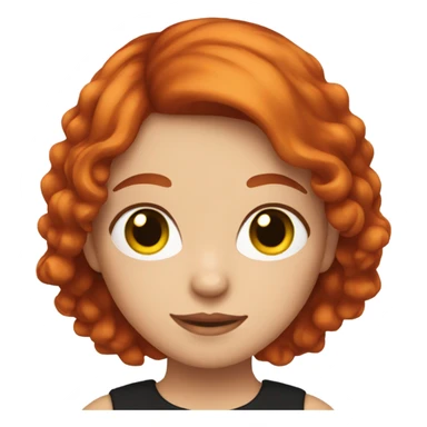 Girl with red hair with a black cat sticker