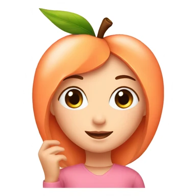 peach with girl sticker