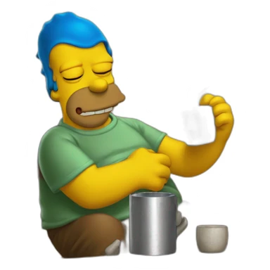 Homero Simpson tomando mate sticker