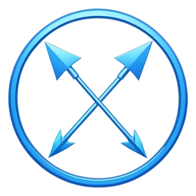 mac os icon conversion, 2 arrows cicrcle, vivid blue, skeuomorphic sticker