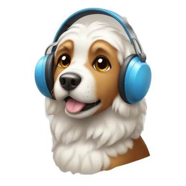 dog with earmuff sticker