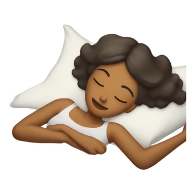 Haz a una mujer de piel morena en una cama durmiendo  sticker