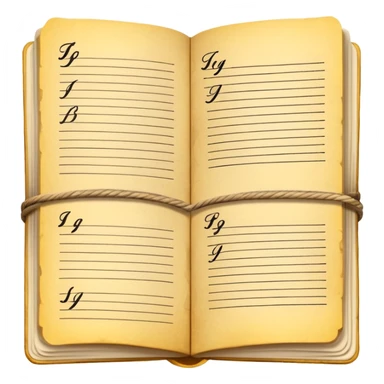 writter Script – bound pages with notes sticker