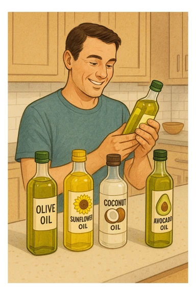 oli vegetali in uso da un uomo sticker