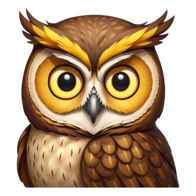 Owl – Wise-looking owl with large eyes, perched calmly sticker