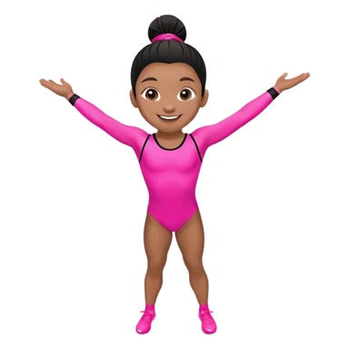 "A gymnast in neon pink and black outfit with a smile and a look of surprise." sticker