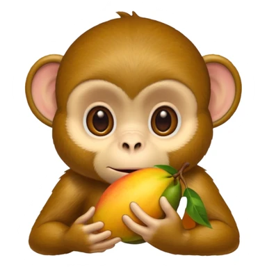 Monkey holding mango sticker