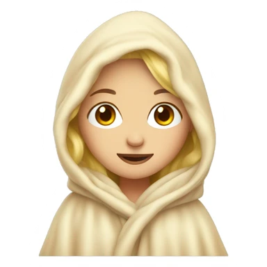 blonde girl in cosy blanket  sticker