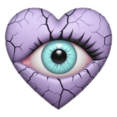 pastel goth heart with pastel eye sticker