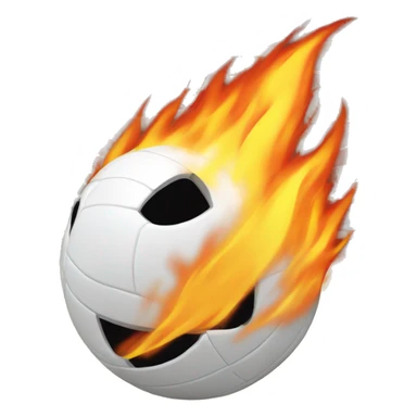 Fire coming out of white volleyball  sticker