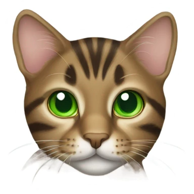 Brown tabby cat with green eyes sticker