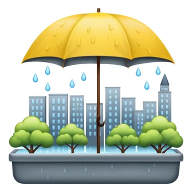 Rainy foggy day in the city sticker