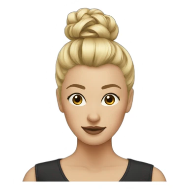 blonde top knot sticker