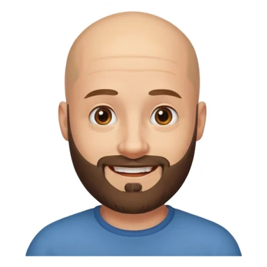 Bald man with beard sticker