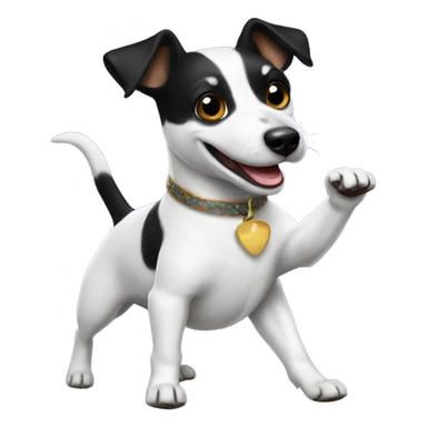 Black Jack Russell dancing sticker