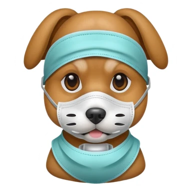  dog Wearing Medical Mask sticker