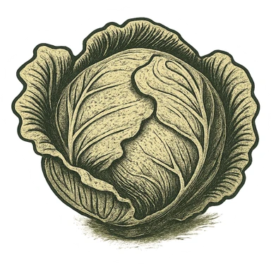 A cabbage in a vintage, retro style. sticker