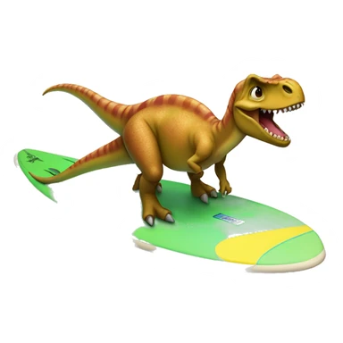 dinosaur on surfboard  sticker