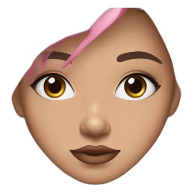 Women with round head with long wavy dark brown hair and long eyelashes dark brown eyes with pink cheeks and pink lips and thick dark brown eyebrows wearing a black hoody, 16 yo sticker