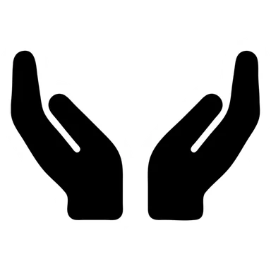 begging hands, palms up solid filled icon sticker