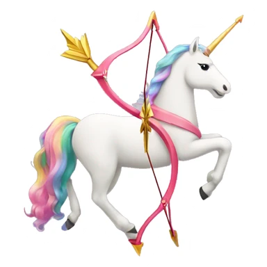 Arrow and bow with an Unicorn holding them sticker