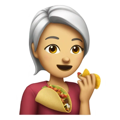 A woman eating a taco  sticker