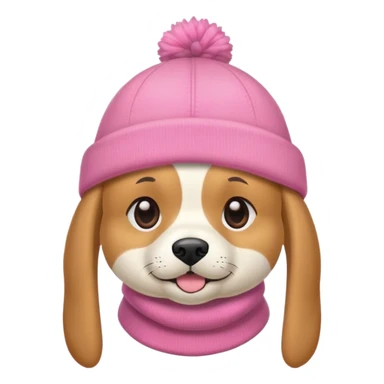 Un pero con un gorro rosa sticker