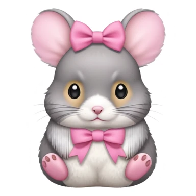 Chinchilla with pink bow sticker
