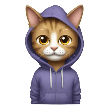 Cat with sweatpants and hoodie sticker