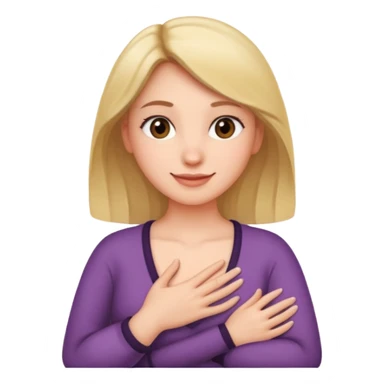 Elini göğsüne koyup rahatlamış sticker