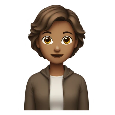 Girl with brown short hair sticker