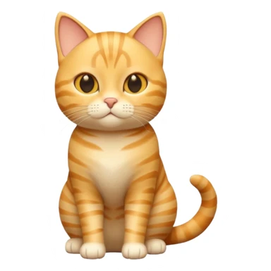 A 3D cartoon golden tabby American Shorthair cat with soft striped fur, warm golden tone, soft shadows, Memoji-style realism. full body or half body. sticker