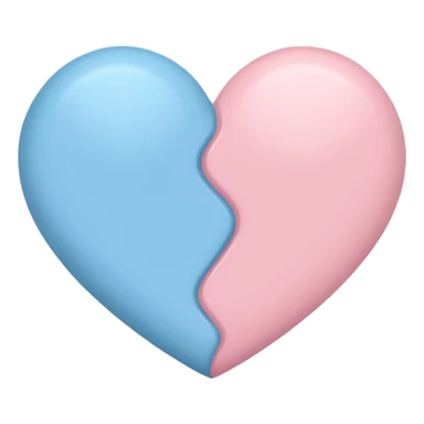 a heart with pastel blue on one side and pastel pink on the other sticker