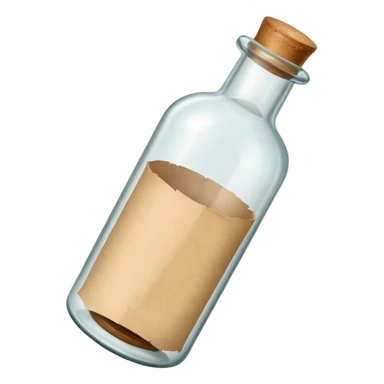 glass bottle with a paper message inside sticker